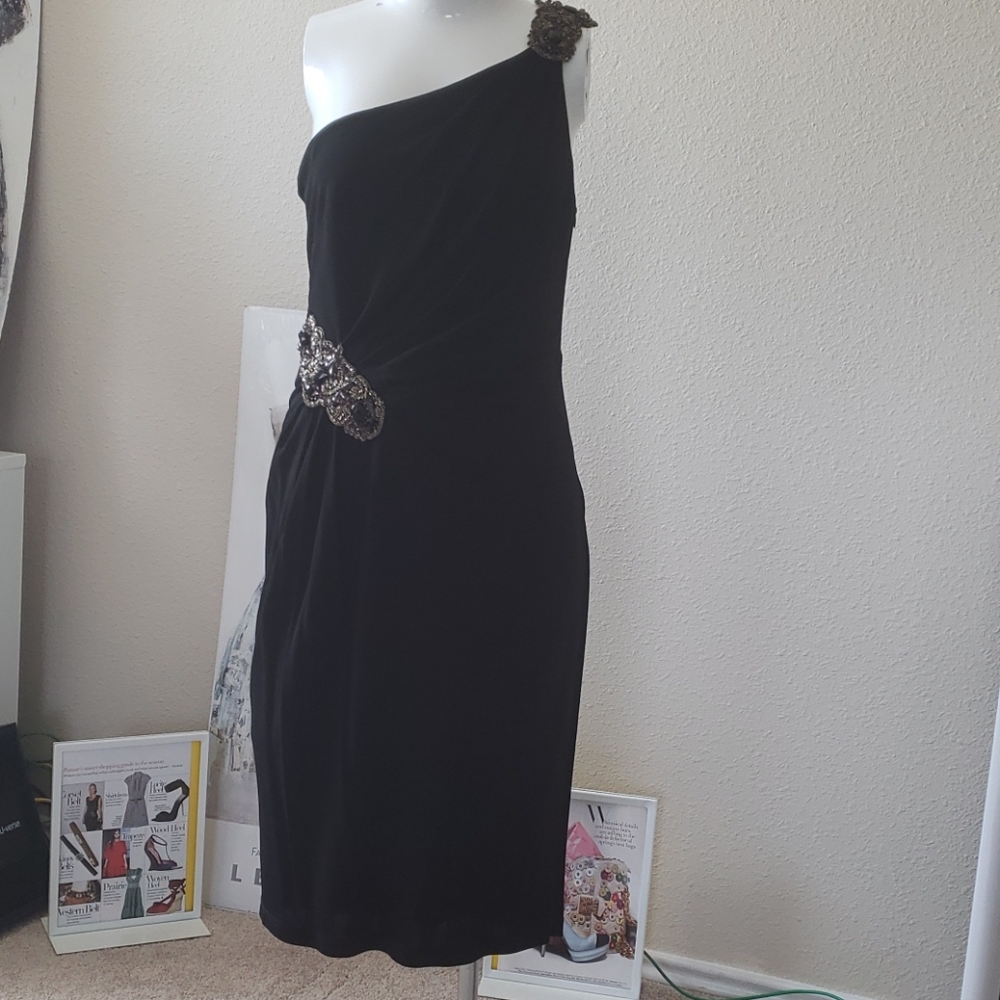 New David meister black dress with embellishments